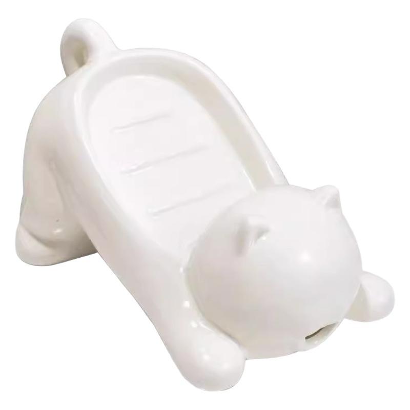 Cat soap box bathroom products bathroom accessories soap dish soap box cute pet cat drainage basket anti slip