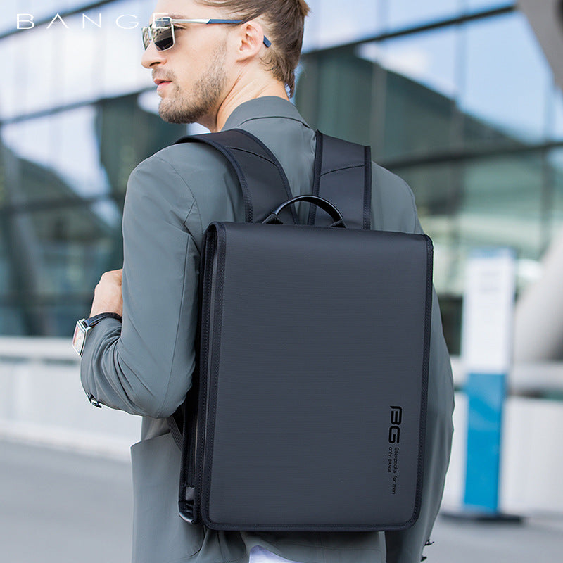 BANGE New Men's Backpack Business Computer Backpack College Student Waterproof Casual Schoolbag Backpack