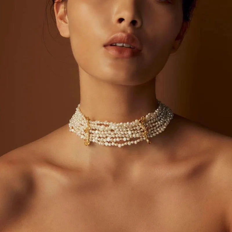 Collier Perles d'Eau Douce Vintage – Ras-de-Cou Femme