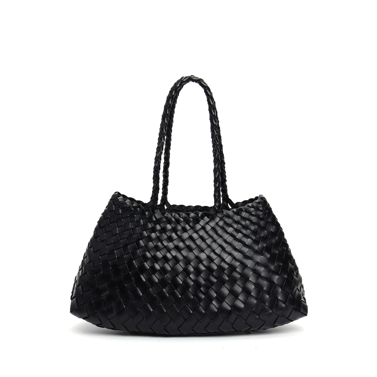 Trendy Retro Large Capacity Handbag Pure Handmade Woven Maternity Bag Commuter Shoulder Tote Bag
