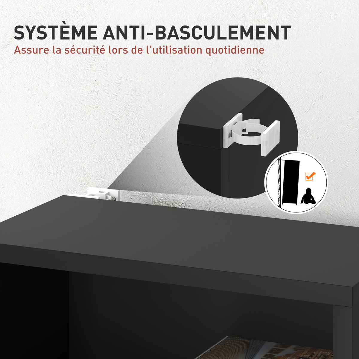 Rangements pour CD et DVD 9 compartiments et 6 étagères réglables capacité max. 260 CD/120 DVD 33 x 24 x 140 cm noir