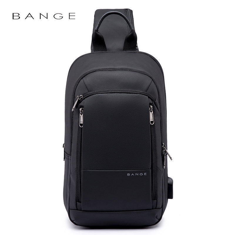 Chest Bag Men's Business Charging Messenger Bag Trendy Messenger Bag Waterproof Oxford Cloth Backpack
