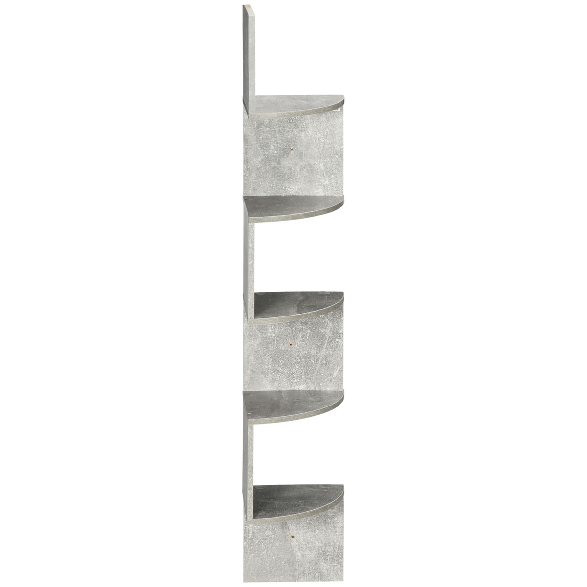 Étagère d'angle Murale de Rangement Forme Zigzag 20L x 20l x 126H cm 5 Niveaux Bois Gris