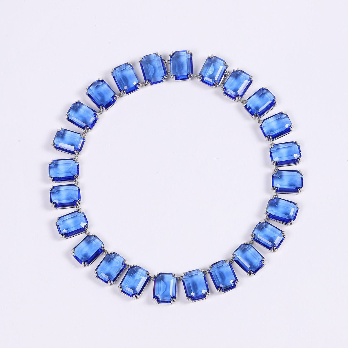 Collier Zircon Carré – Chaîne Fine Cristal Givré