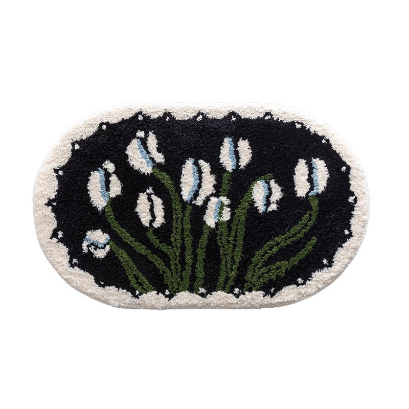 Tapis Salle de Bain Peluche Antidérapant – Imitation Cachemire