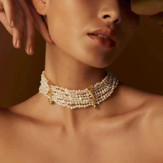 Collier Perles d'Eau Douce Vintage – Ras-de-Cou Femme