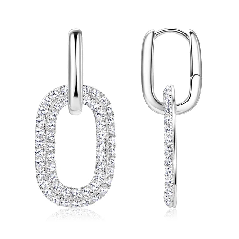 2.16 Carat Moissanite 925 Sterling Silver Earrings
