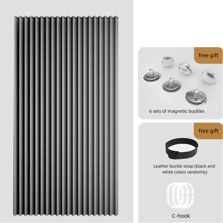 Folding door curtain without punching bathroom windproof invisible windproof thickened