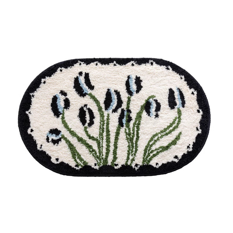Tapis Salle de Bain Peluche Antidérapant – Imitation Cachemire