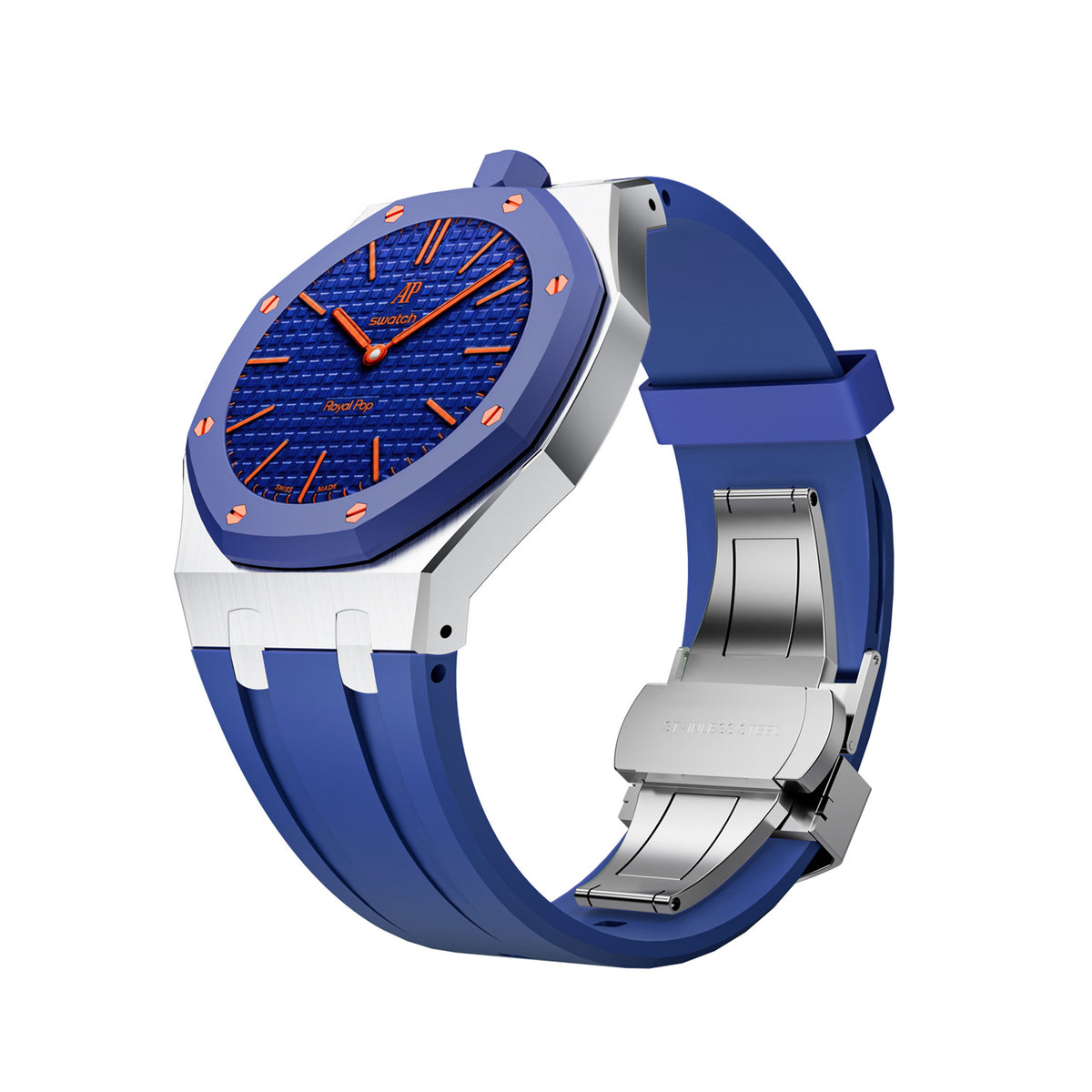 Suitable for Swatch Royal Pop AP metal case and silicone strap