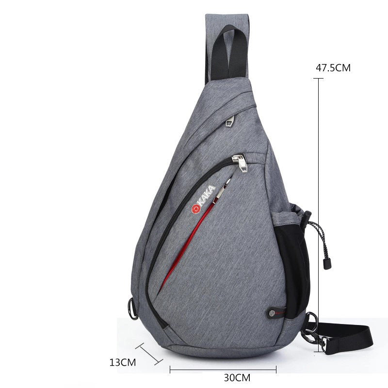 High Quality Men's Chest Bag Cotton And Linen Texture Messenger Triangle Bag Water Drop Bag Bicycle Chest Bag