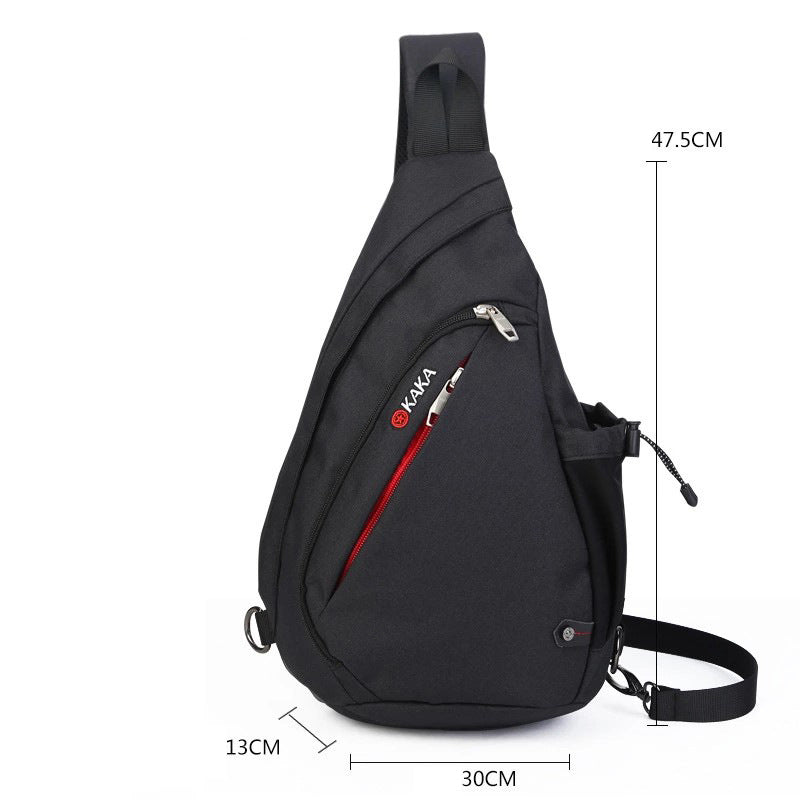 High Quality Men's Chest Bag Cotton And Linen Texture Messenger Triangle Bag Water Drop Bag Bicycle Chest Bag