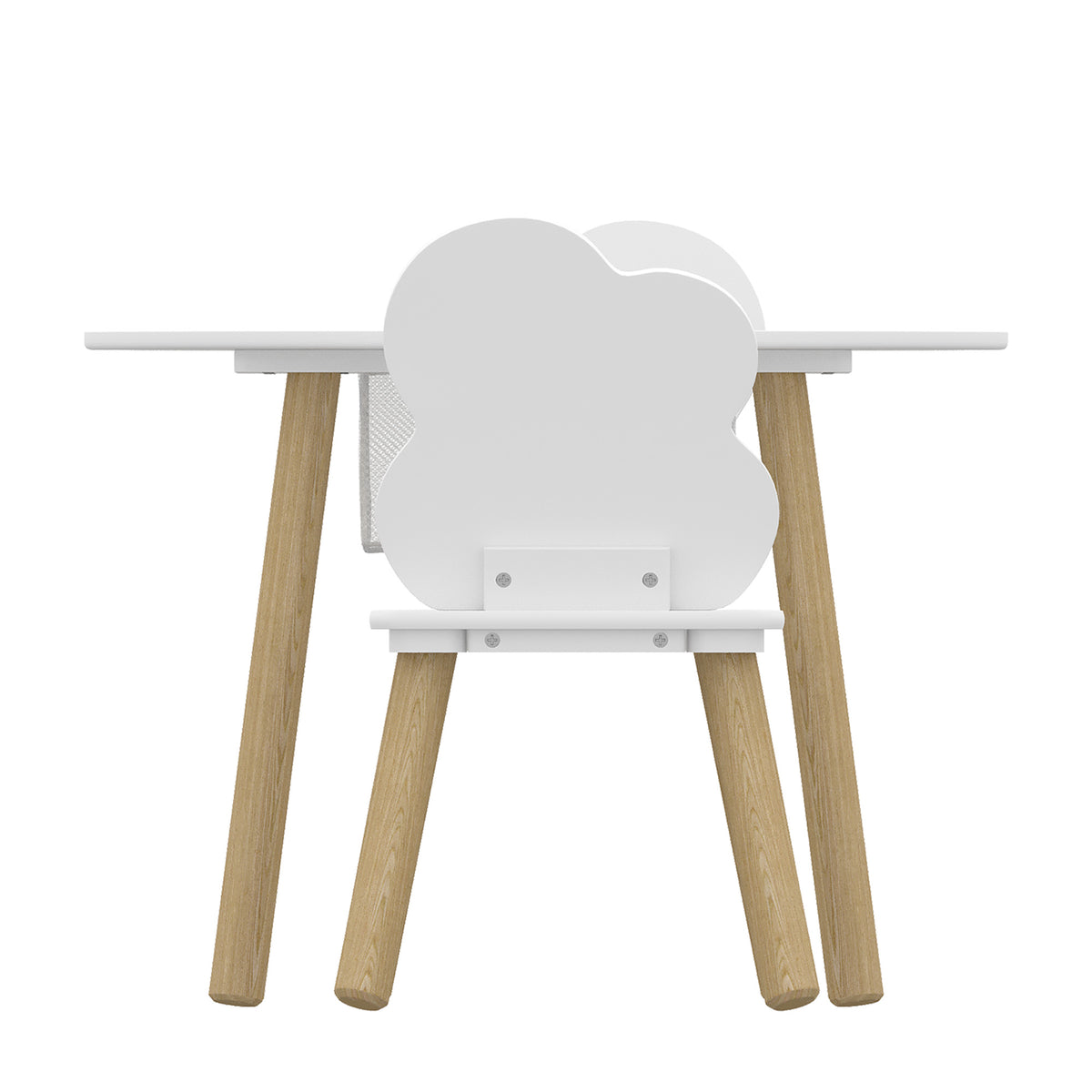 Ensemble 1 table ronde, 2 chaises pour enfant 3 pièces, dossier en forme d'ours, activités, bricolage, repas, 3-6 ans